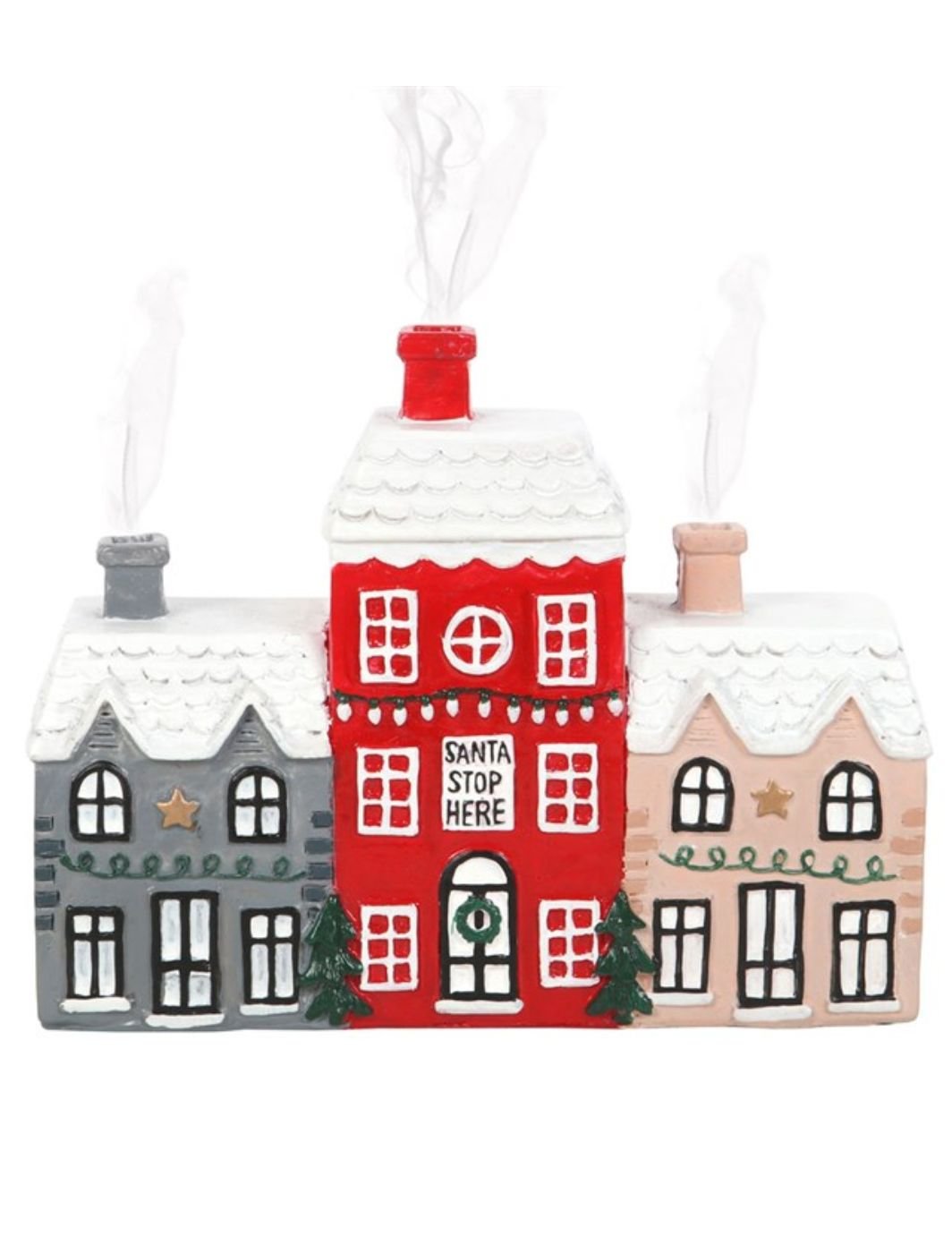 Christmas Village Ceramic Incense Cone Burner