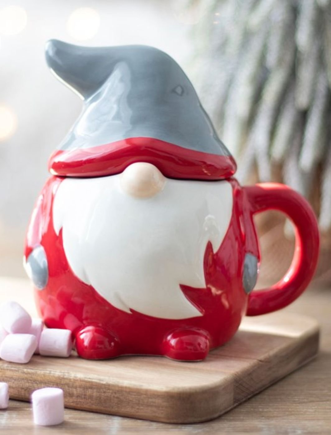Red and Grey Gonk Coffee/Tea Mug with Lid