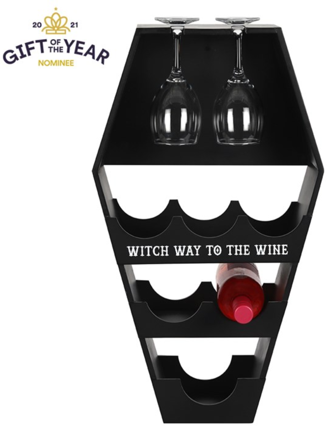 Wooden Coffin Style Wine Shelf